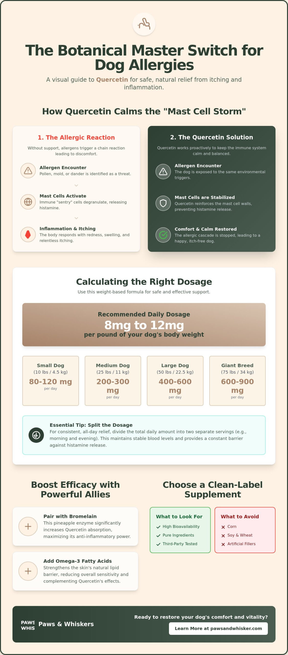 Quercetin Dosage for Dogs with Allergies: A Scientist’s Guide to Natural Relief (2026)